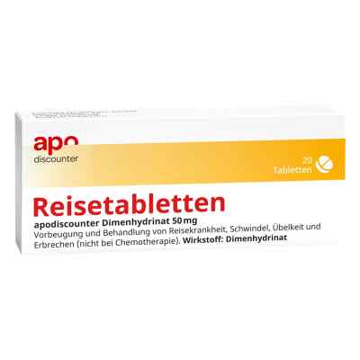 Reisetabletten Dimenhydrinat 50 mg Tabletten gegen Reiseübelkeit 20 stk von Fairmed Healthcare GmbH PZN 18188300