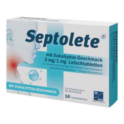 Septolete 3 mg/1 mg Lutschtabletten mit Eukalyptus-Geschmack 16 stk von TAD Pharma GmbH PZN 16885213