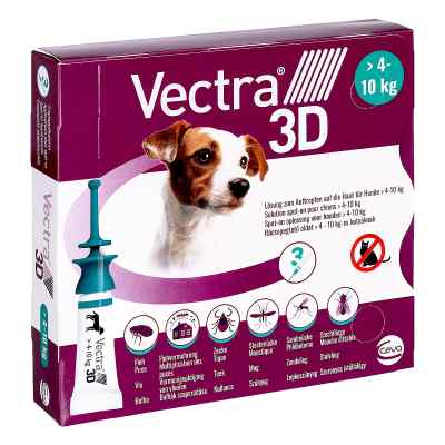 Vectra 3D Lösung gegen Zecken & Flöhe für Hunde 4-10 Kg