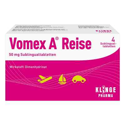 Vomex A Reise 50 mg Sublingualtabletten 4 stk von Klinge Pharma GmbH PZN 12557920